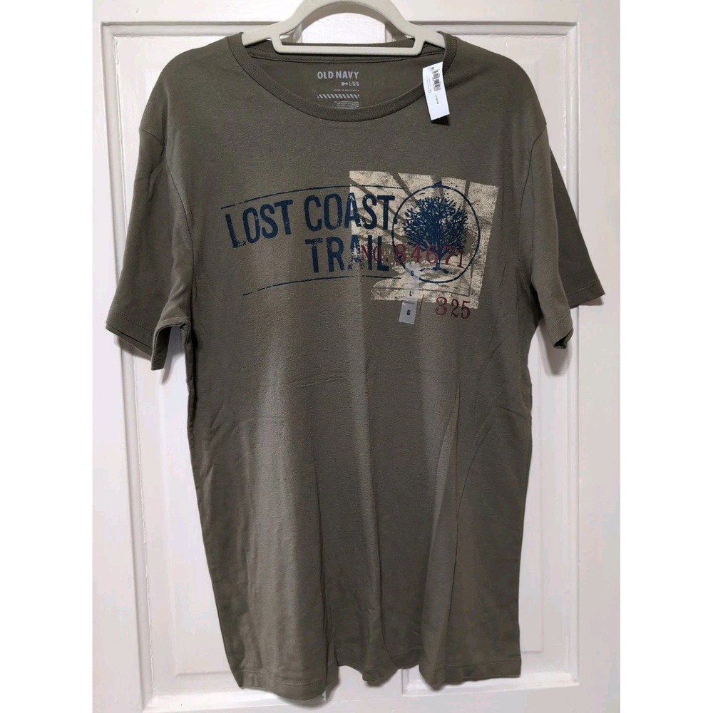 Old Navy Lost Coast Trail Army Green T Shirt Short Sleeve Graphic Men's L(1297)